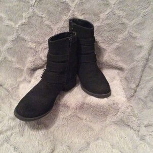 Black suede ankle boots